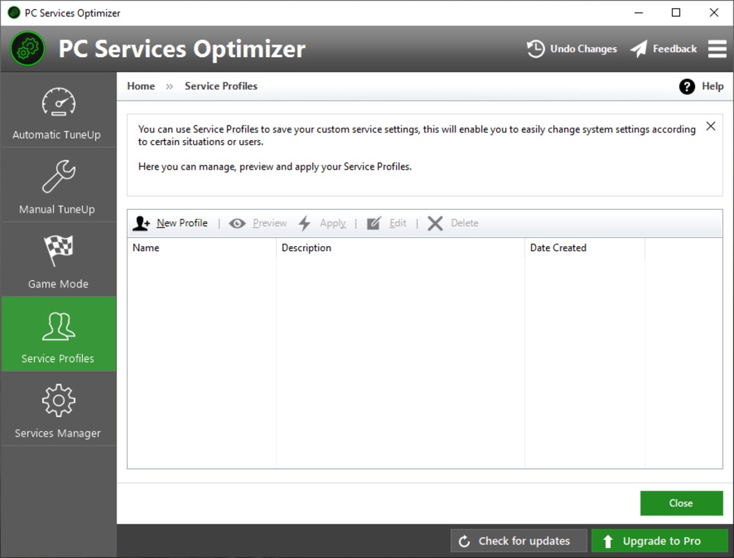 PC Services Optimizer 4.0.1047 feature