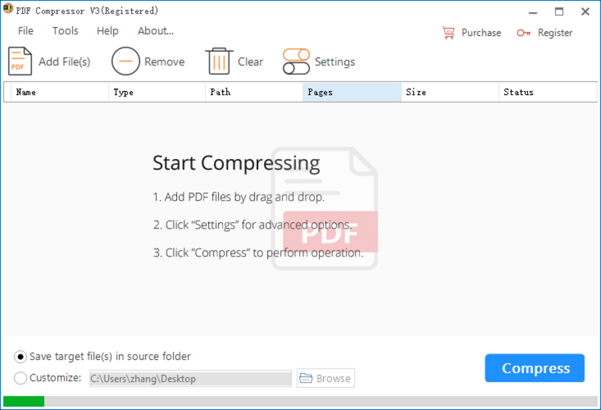 PDF Compressor 3.6.6.1 for Windows Screenshot 1