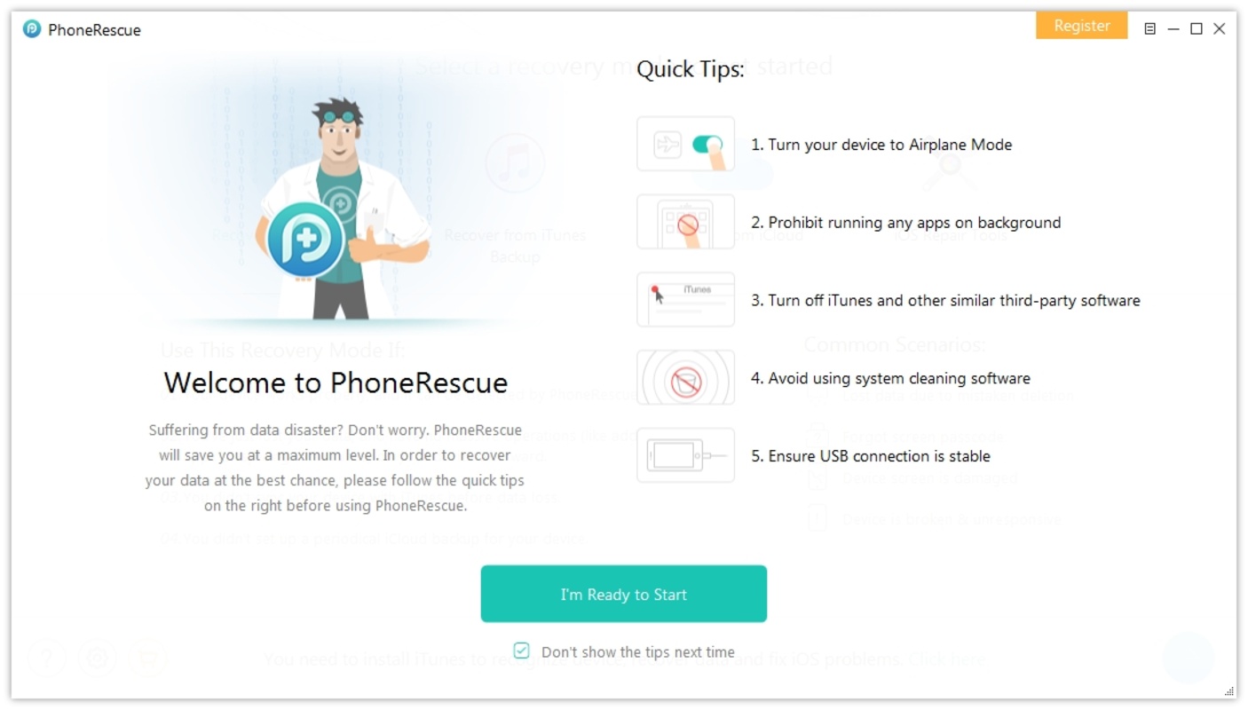 PhoneRescue 3.7.2 for Windows Screenshot 1