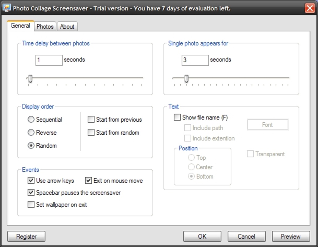 Photo Collage ScreenSaver 1.5.2.0 for Windows Screenshot 1