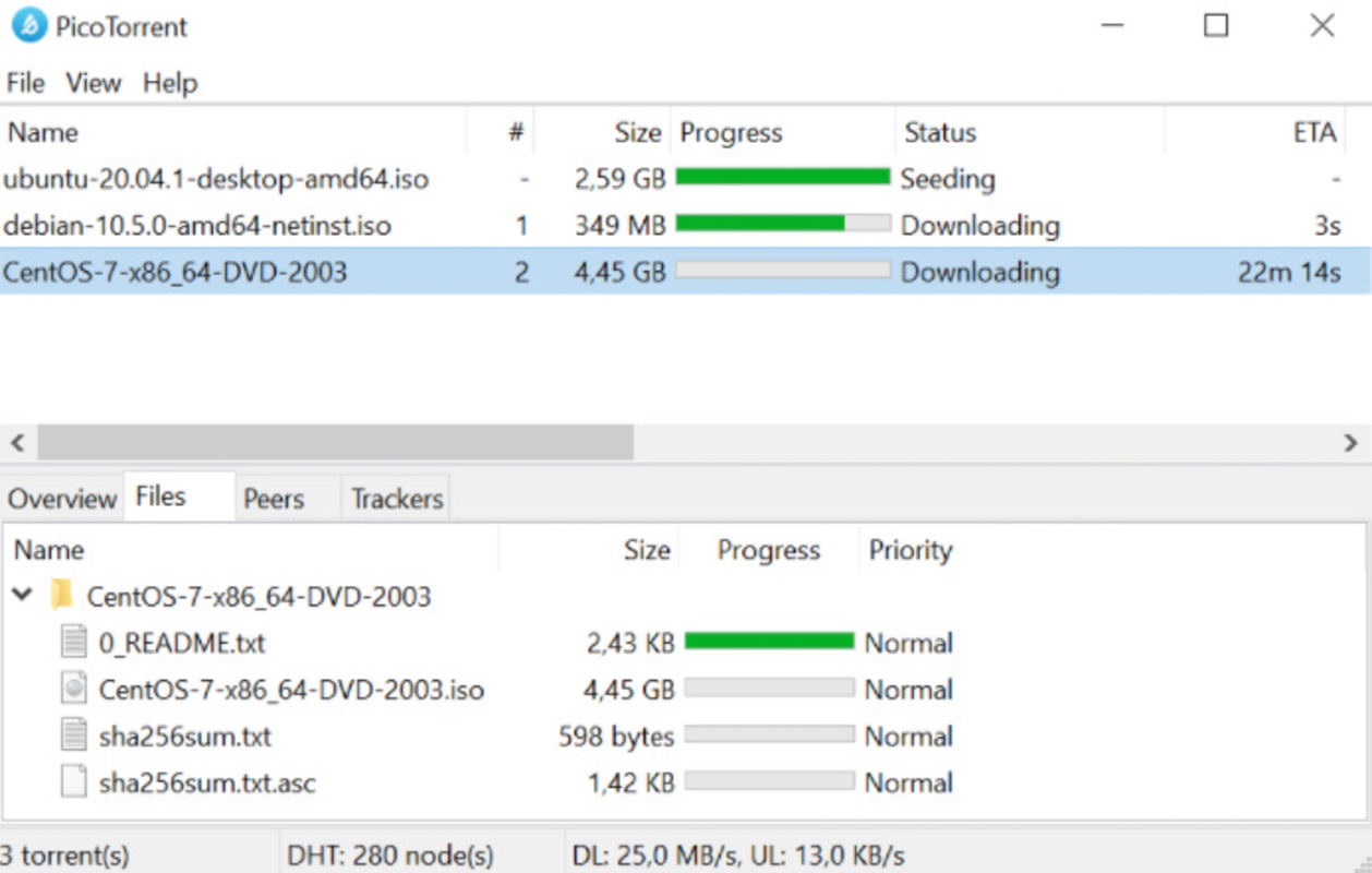 PicoTorrent 0.25.0 for Windows Screenshot 1