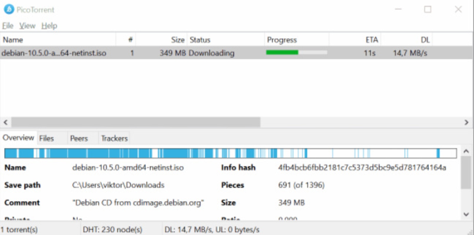 PicoTorrent 0.25.0 for Windows Screenshot 3