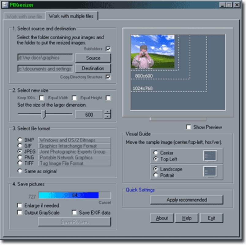 PIXresizer 2.0.8 for Windows Screenshot 1