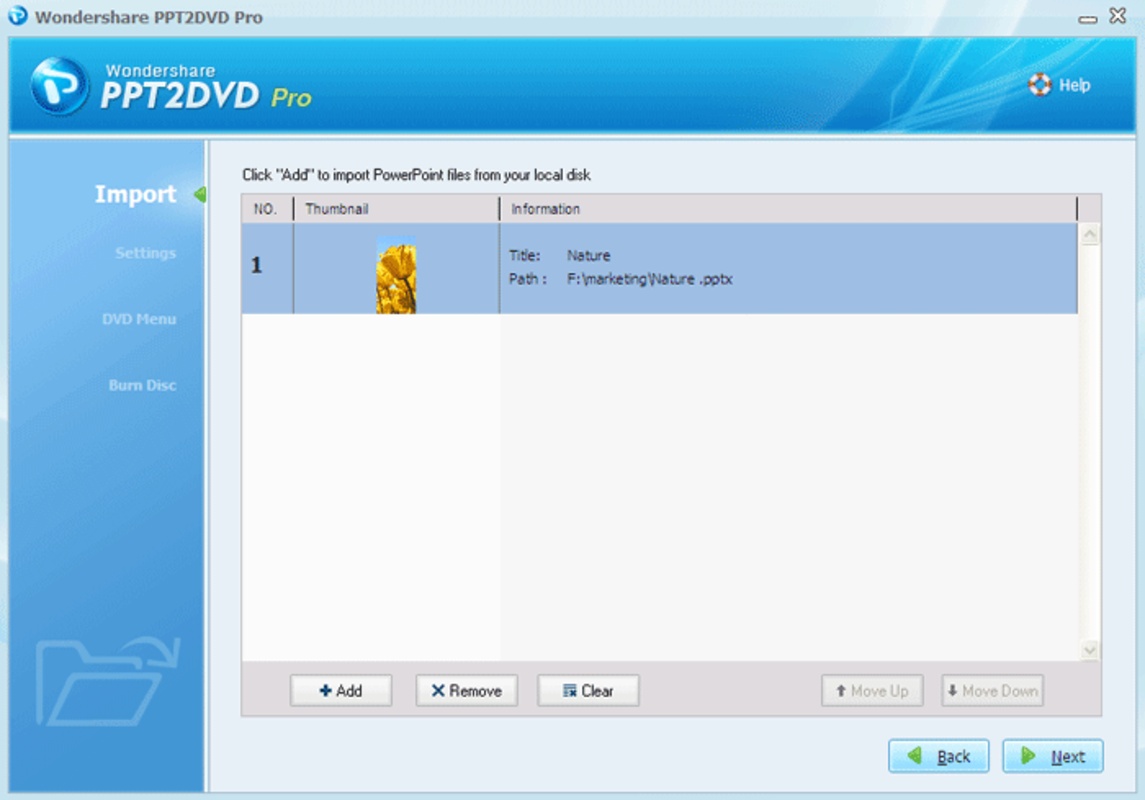 PPT2DVD 6 for Windows Screenshot 1