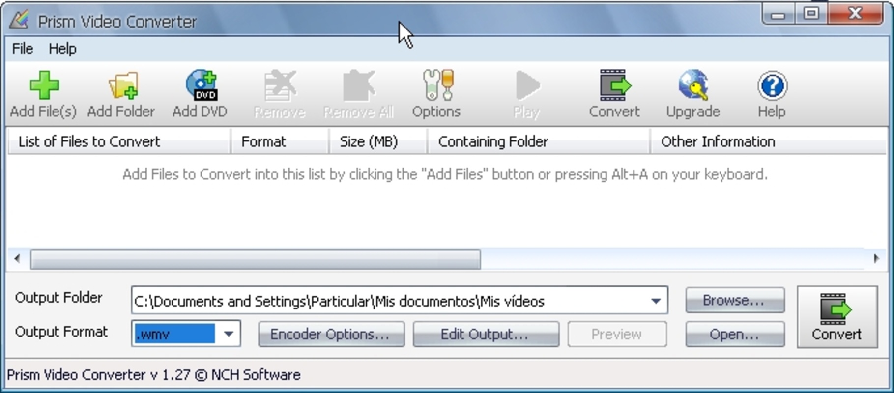 Prism AVI Video Converter 7.43 for Windows Screenshot 1
