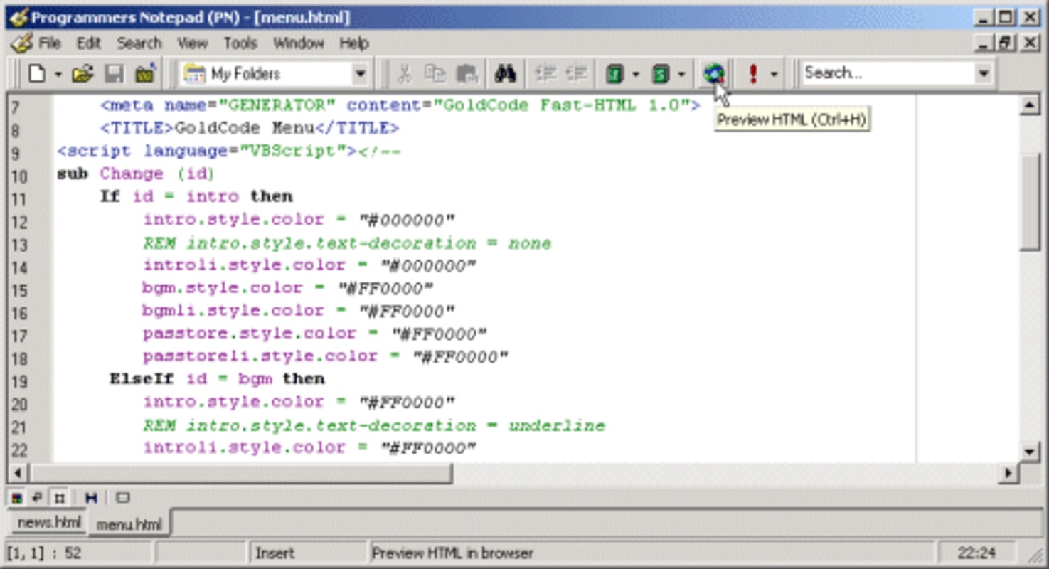 Programmers Notepad 2.4.2 for Windows Screenshot 3