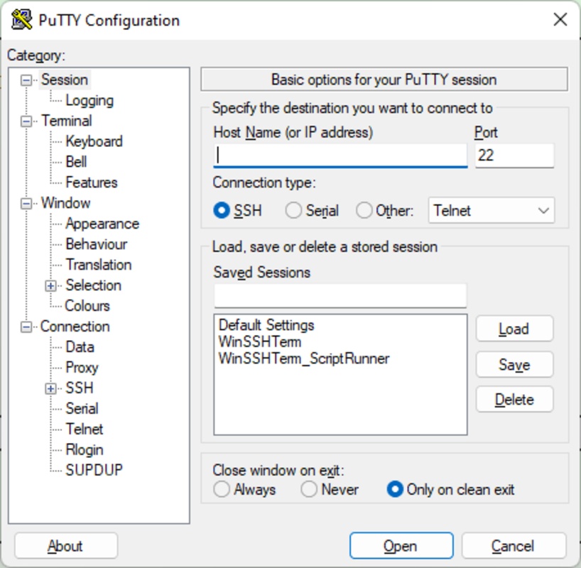 PuTTY 0.80 feature
