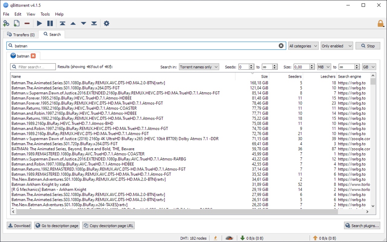 qBittorrent 4.5.2 for Windows Screenshot 2
