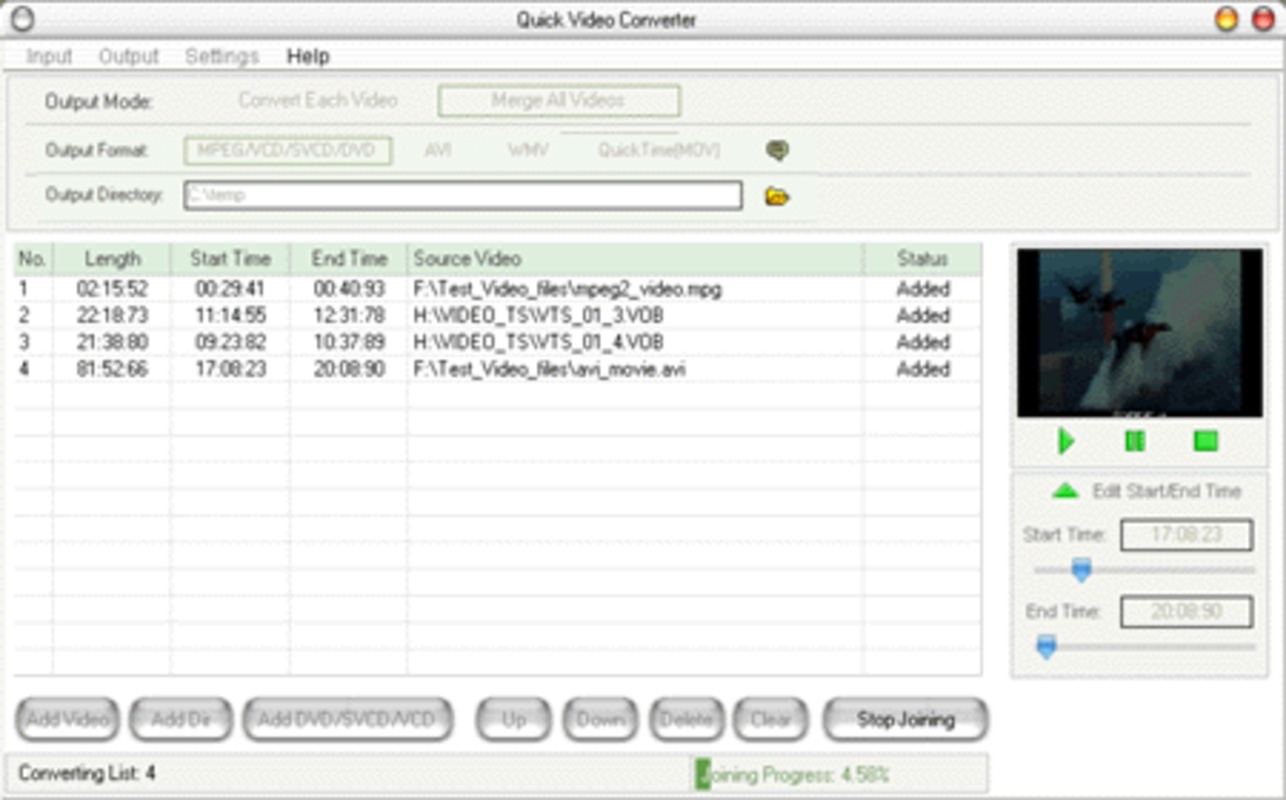 Quick Video Converter 6.70 for Windows Screenshot 2