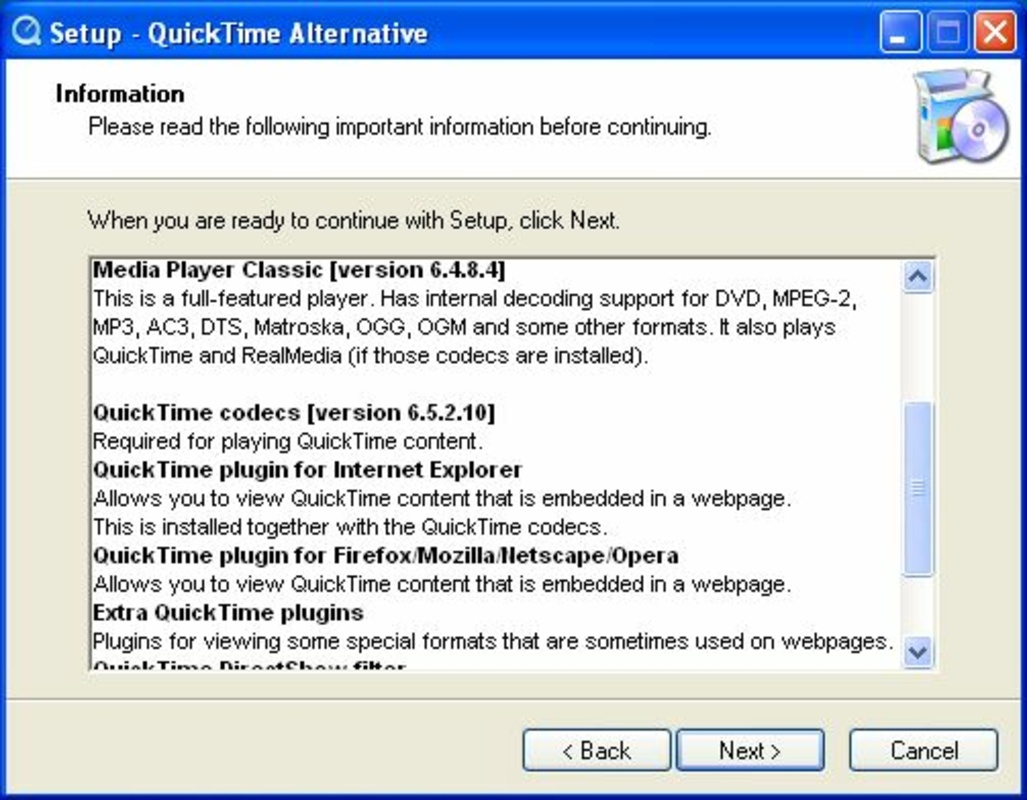 QuickTime Lite 3.1.1 for Windows Screenshot 1