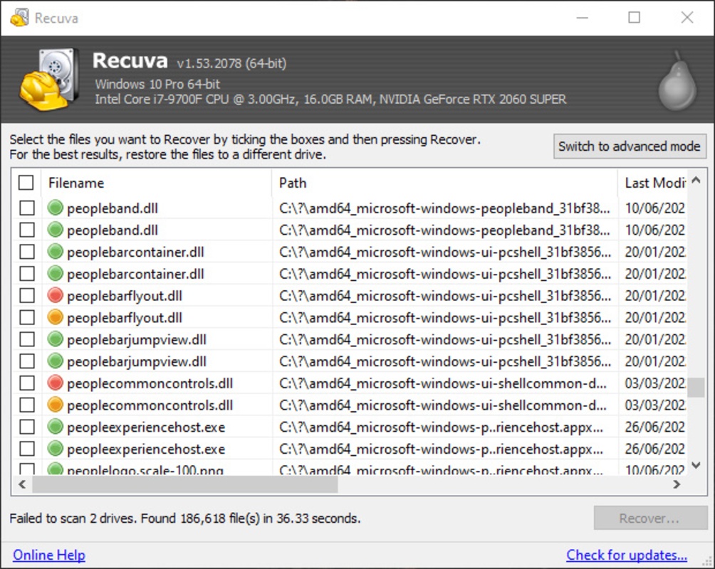 Recuva 1.53.2078 for Windows Screenshot 1