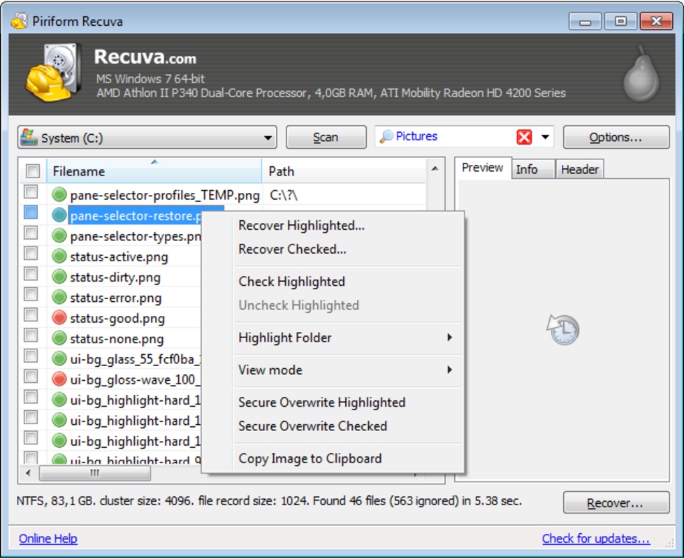 Recuva 1.53.2078 for Windows Screenshot 10