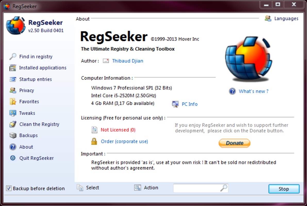 RegSeeker 4.7 for Windows Screenshot 1