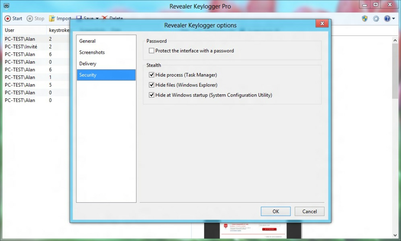 Revealer Keylogger 2.10 for Windows Screenshot 1