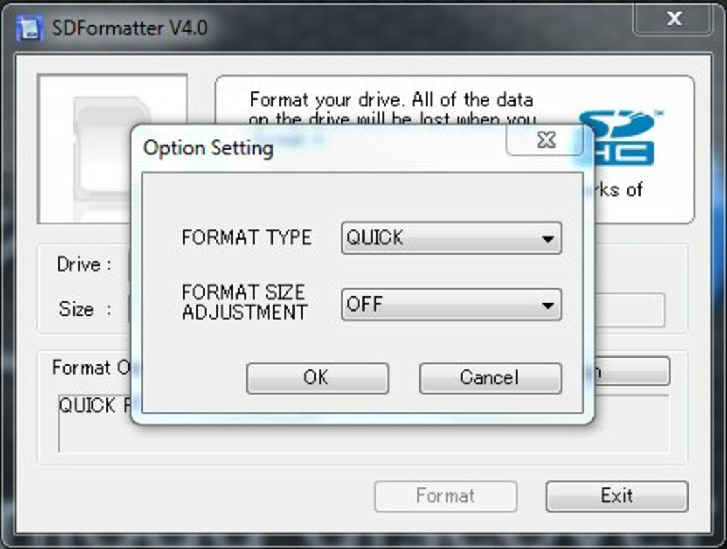 SD Card Formatter 5.0.2 for Windows Screenshot 2