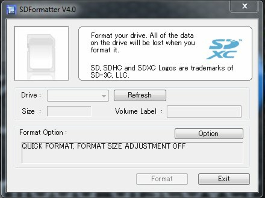 SD Card Formatter 5.0.2 for Windows Screenshot 3