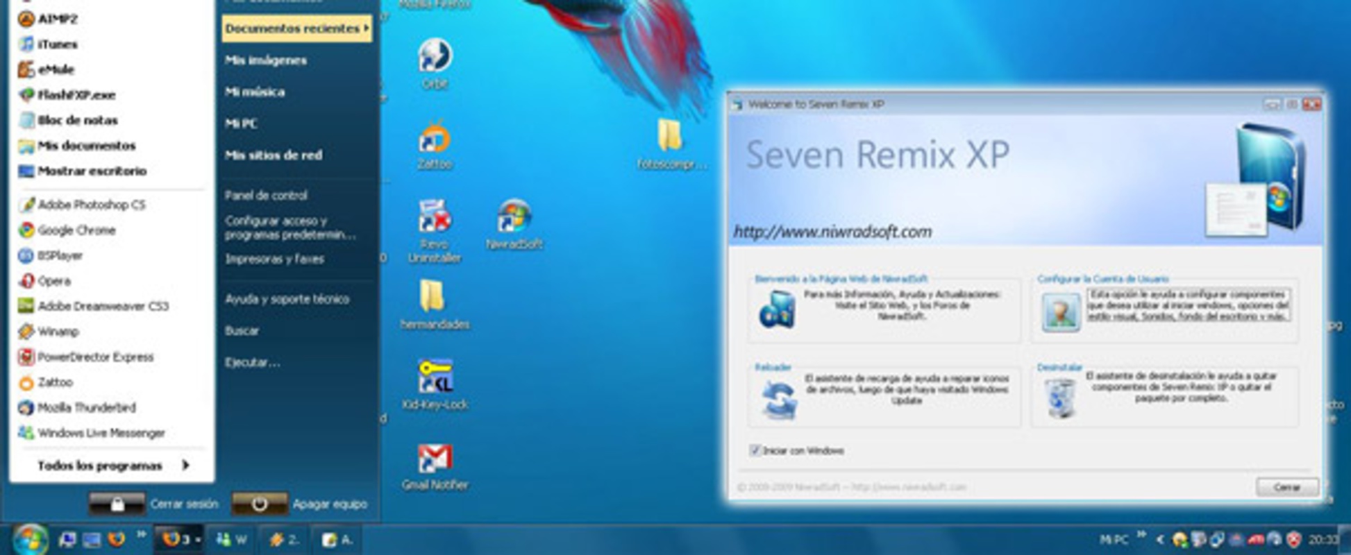 Seven Remix XP 2.31 feature