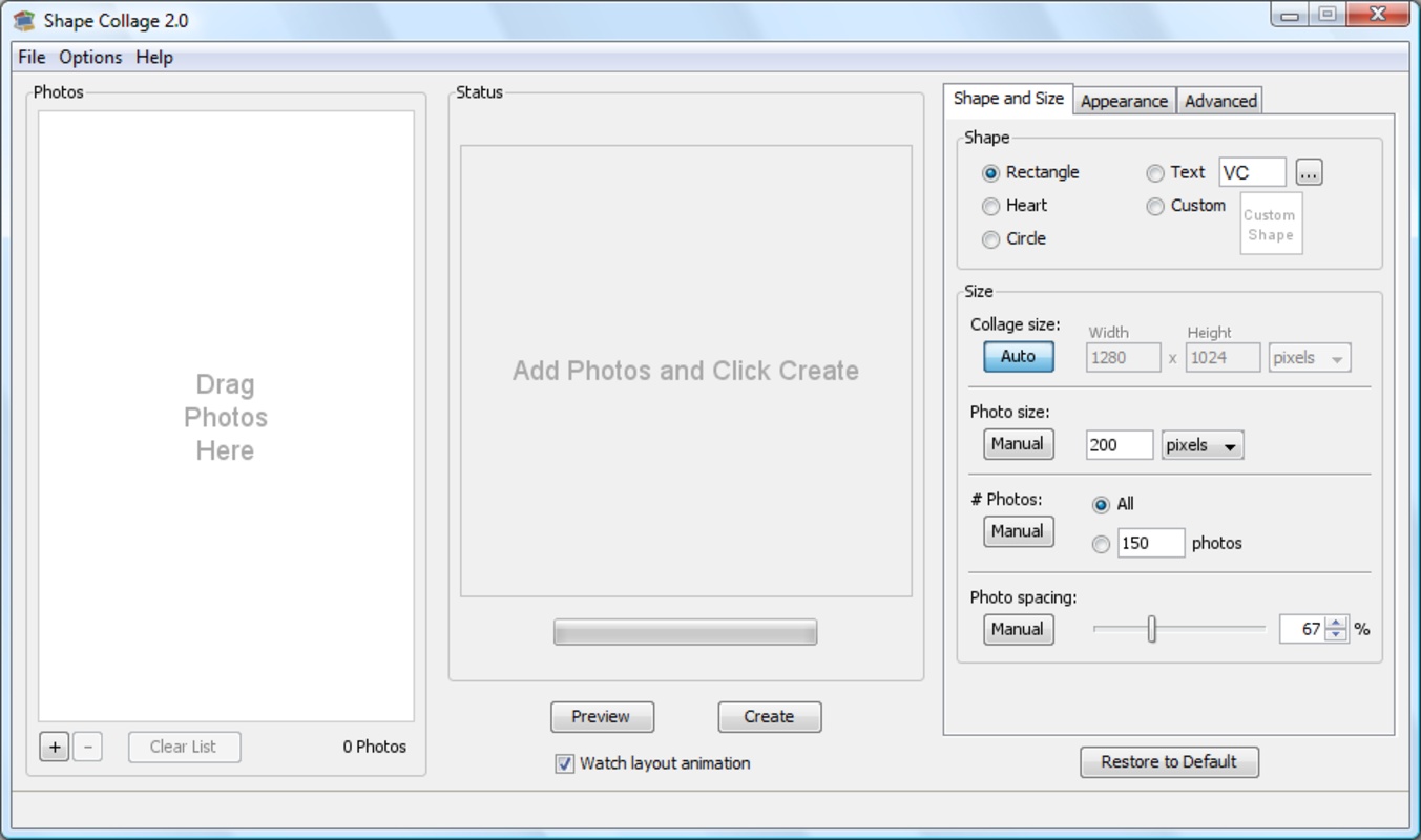 Shape Collage 3.1 for Windows Screenshot 1