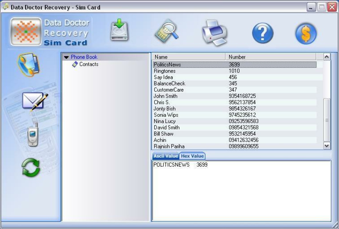 Sim Card Data Recovery Software 4.4.1.2 for Windows Screenshot 1