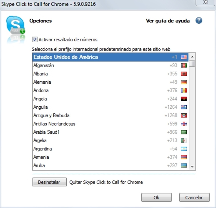Skype Click to Call 5.9 feature