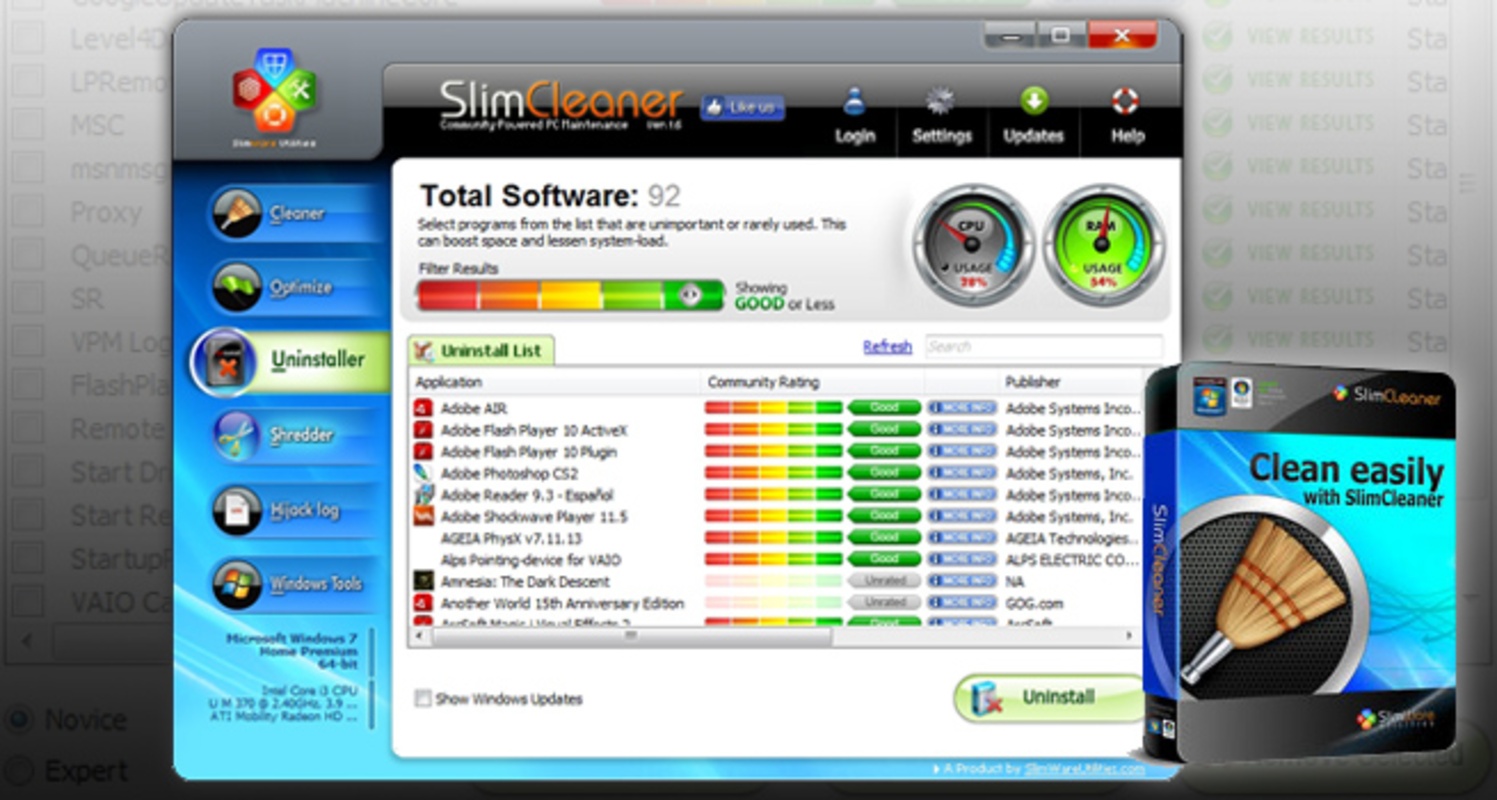 SlimCleaner 4.2.2.66 feature
