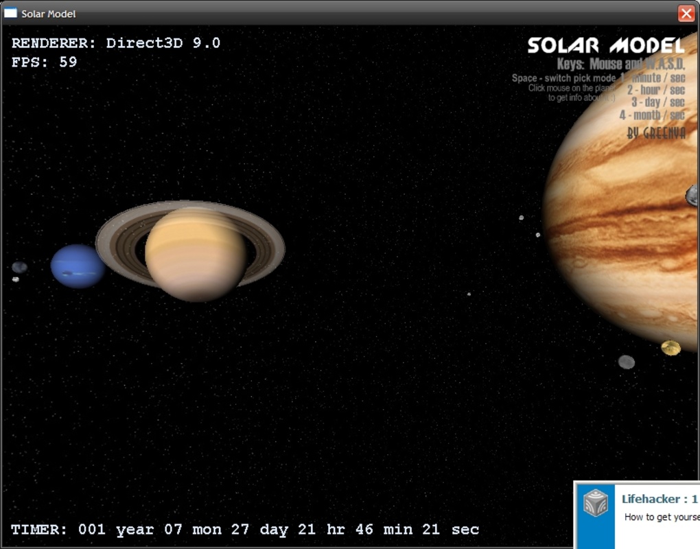 Solar Model 3D 2.1 for Windows Screenshot 2