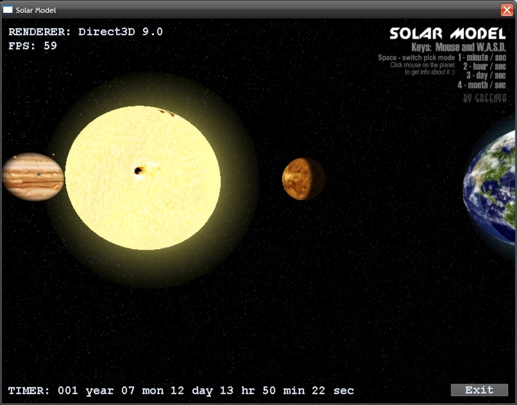 Solar Model 3D 2.1 for Windows Screenshot 3