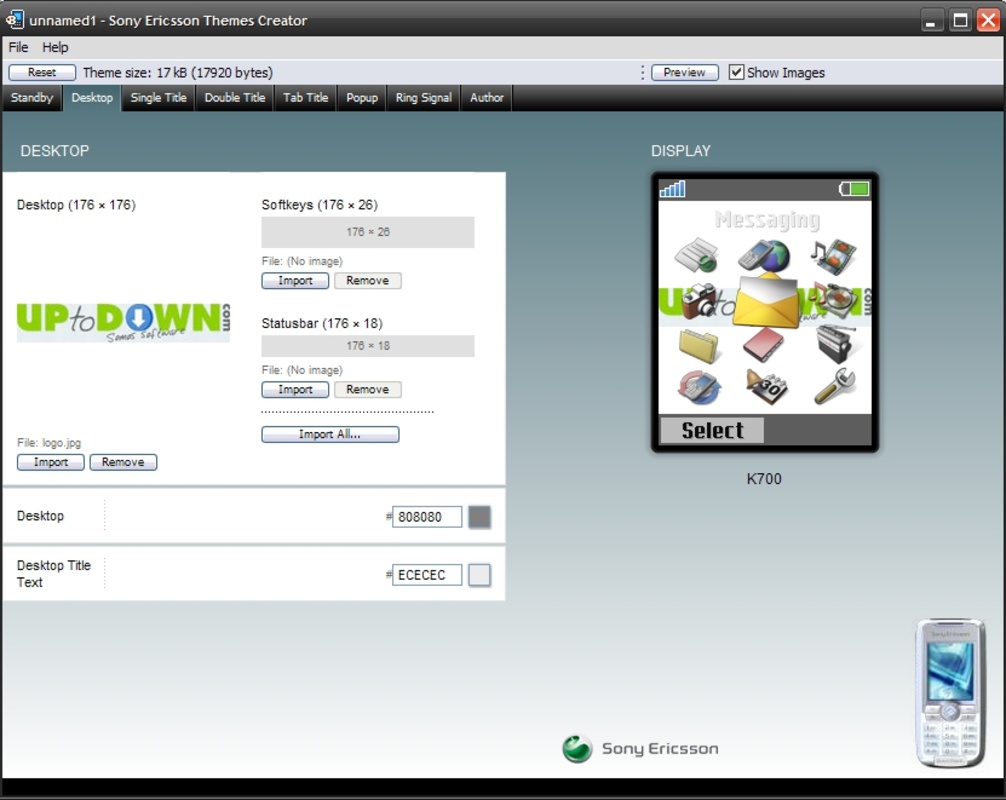Sony Ericsson Themes Creator 4.16 for Windows Screenshot 4