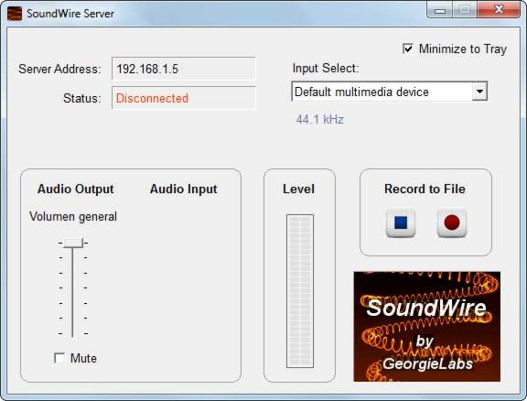 SoundWire Server 2.5 for Windows Screenshot 1