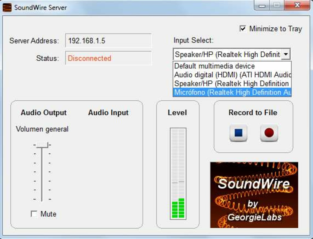 SoundWire Server 2.5 for Windows Screenshot 3