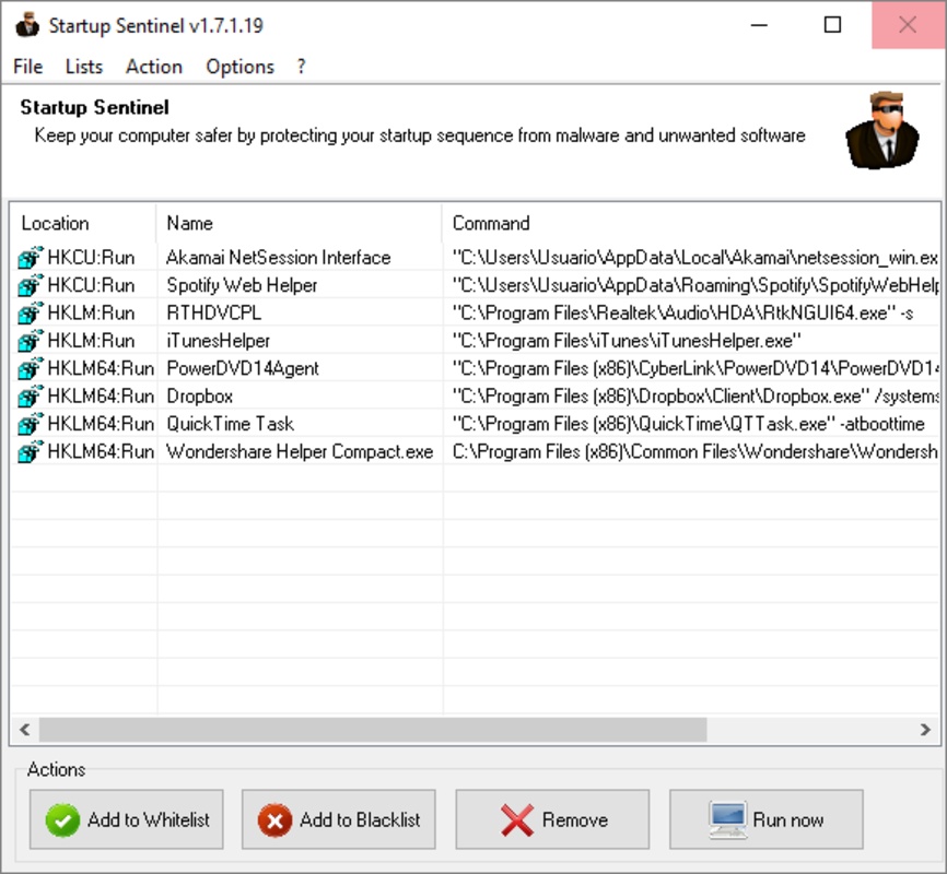 Startup Sentinel 1.9 for Windows Screenshot 1