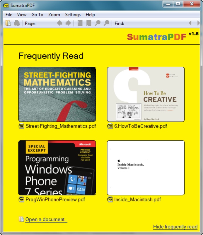 Sumatra PDF 3.4.6 feature