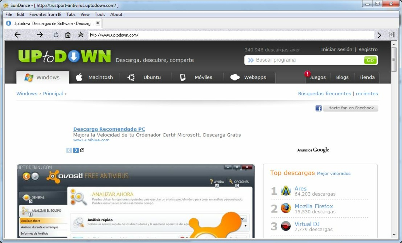 SunDance Web Browser 4.6.0.0 for Windows Screenshot 3