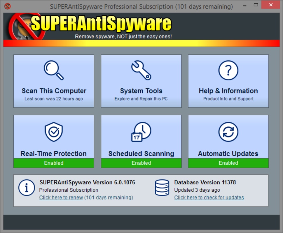 SuperAntiSpyware 10.0.1248 for Windows Screenshot 1