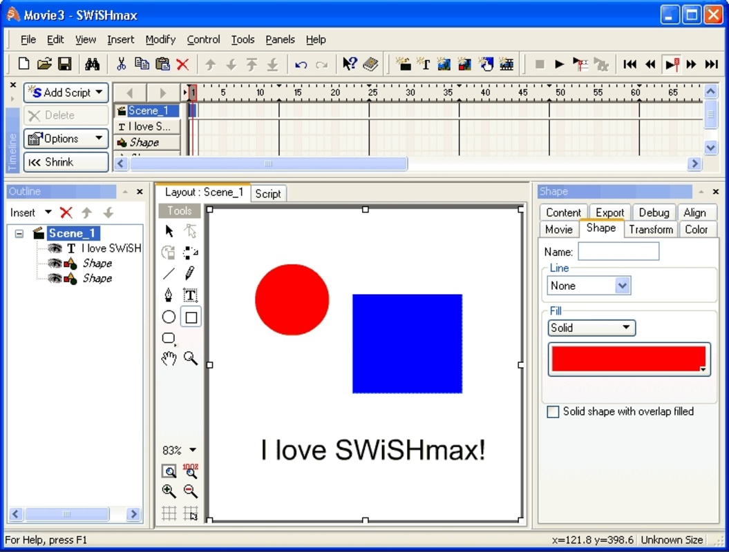 SWiSH Max 2.0 Build 2009.06.02 for Windows Screenshot 1