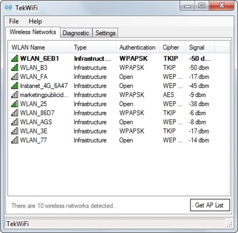 TekWiFi 1.3.0 for Windows Screenshot 1