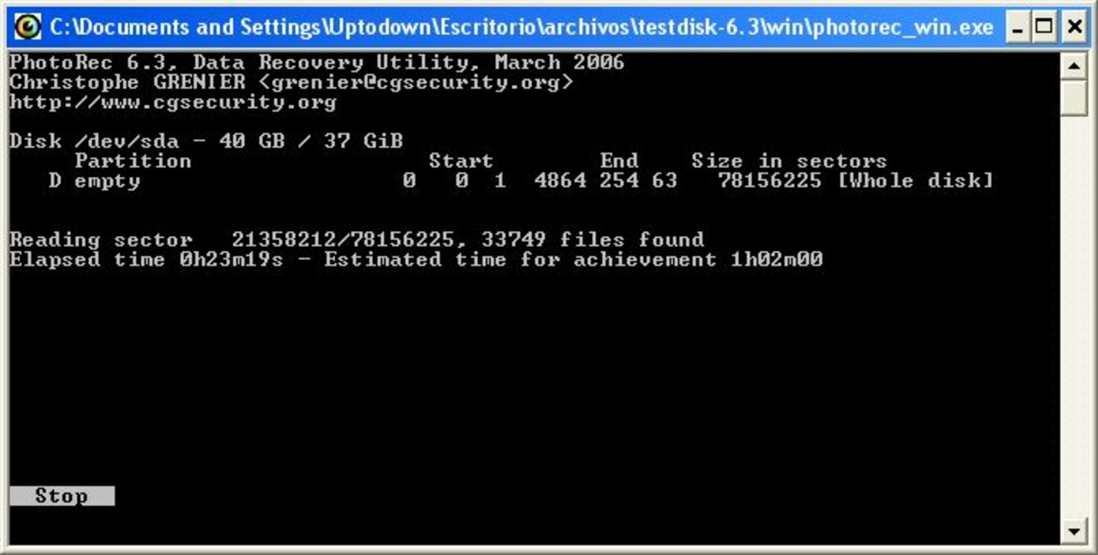 TestDisk And PhotoRec 7.2 for Windows Screenshot 1