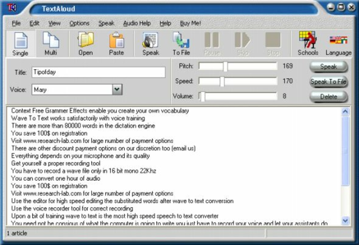 TextAloud 3.0.108 for Windows Screenshot 2