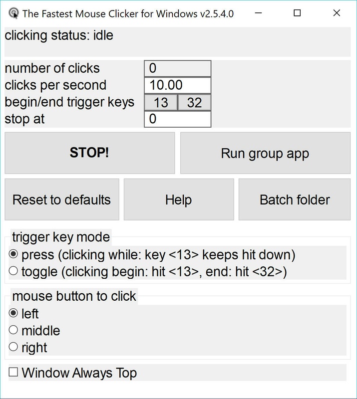 The Fastest Mouse Clicker for Windows 2.6.1.0 feature