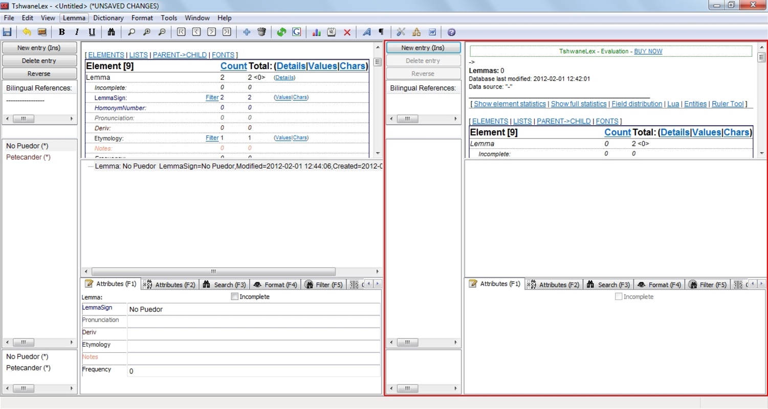TLex Suite 2010: Dictionary Production Software 8.1.0.1404 feature