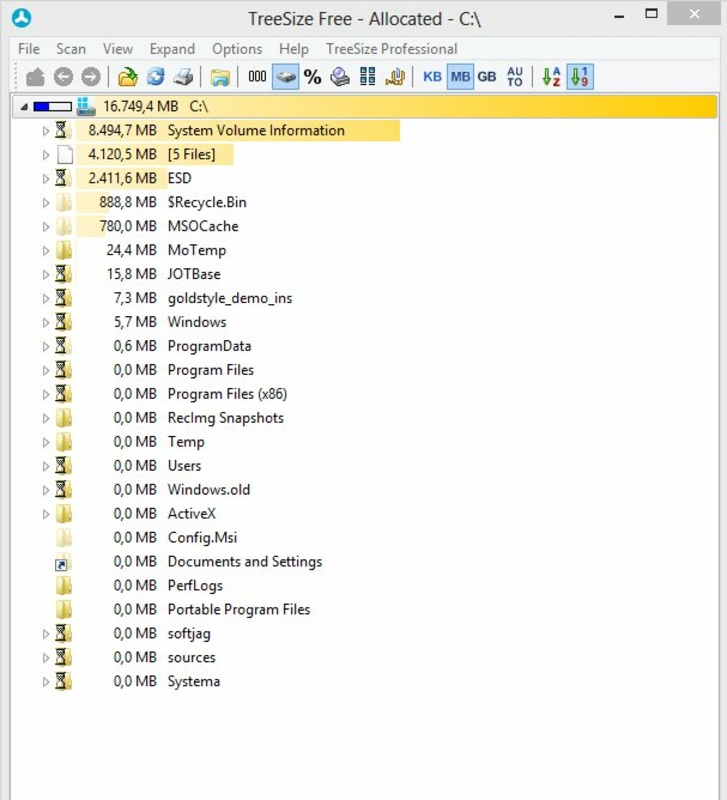 TreeSize Free Portable 4.62 for Windows Screenshot 1