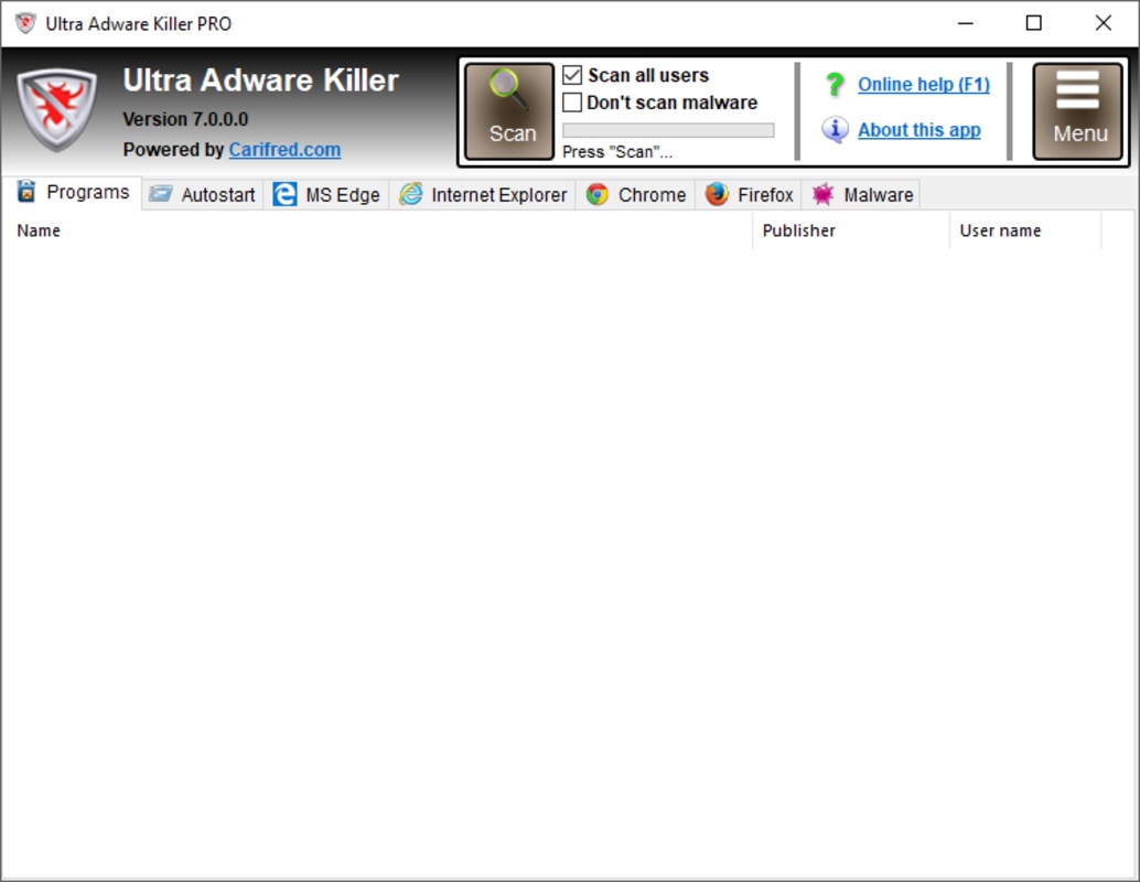 Ultra Adware Killer 10.7.6.0 for Windows Screenshot 1
