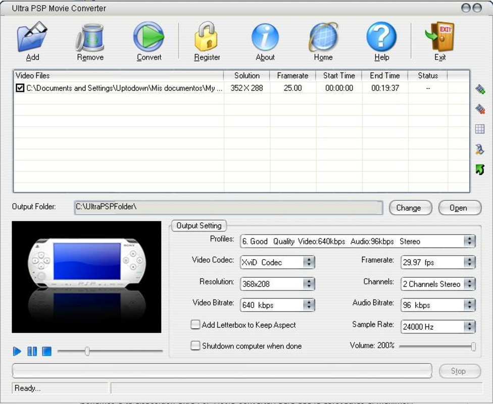 Ultra PSP Movie Converter 6.1.1208 feature