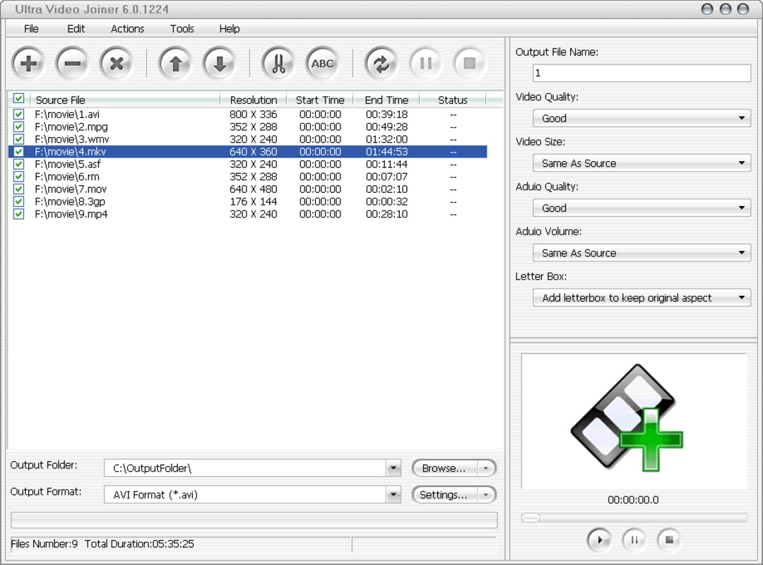 Ultra Video Joiner 6.4.1208 feature