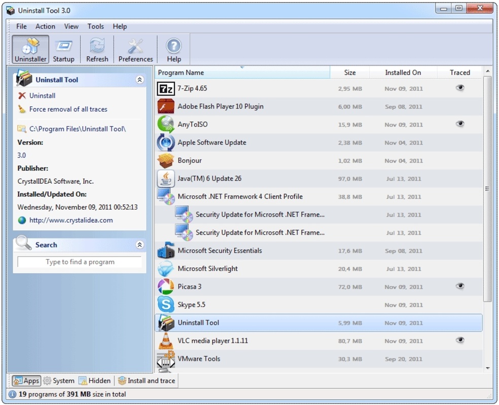 Uninstall Tool 3.5.1 for Windows Screenshot 2