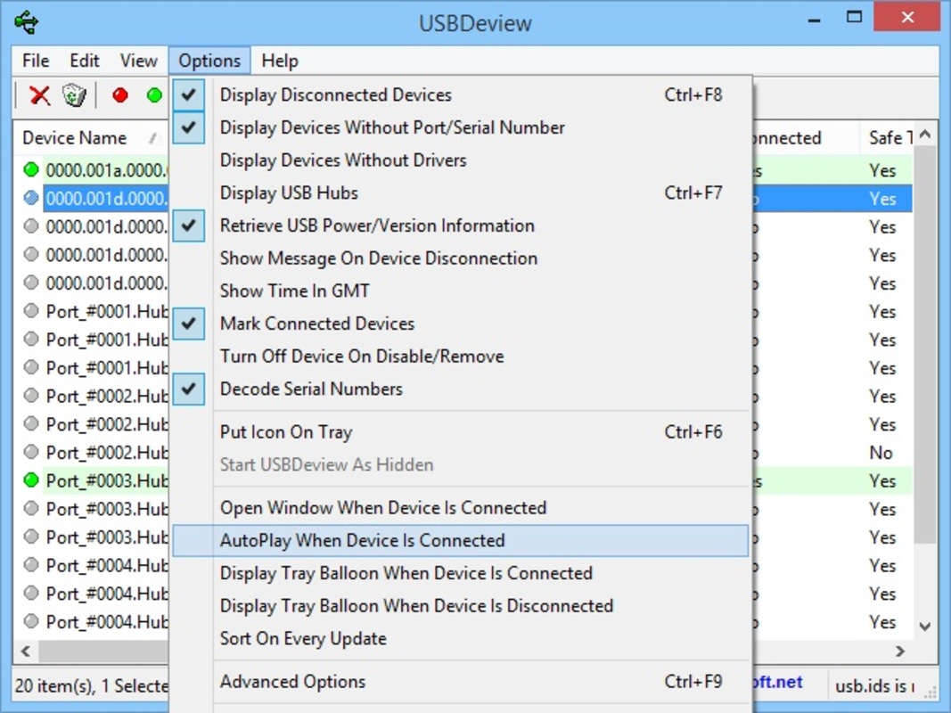 USBDeview 3.06 for Windows Screenshot 2