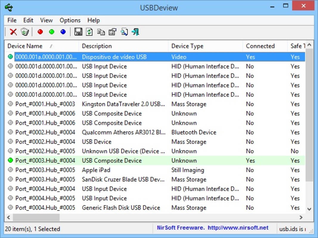 USBDeview 3.06 for Windows Screenshot 4