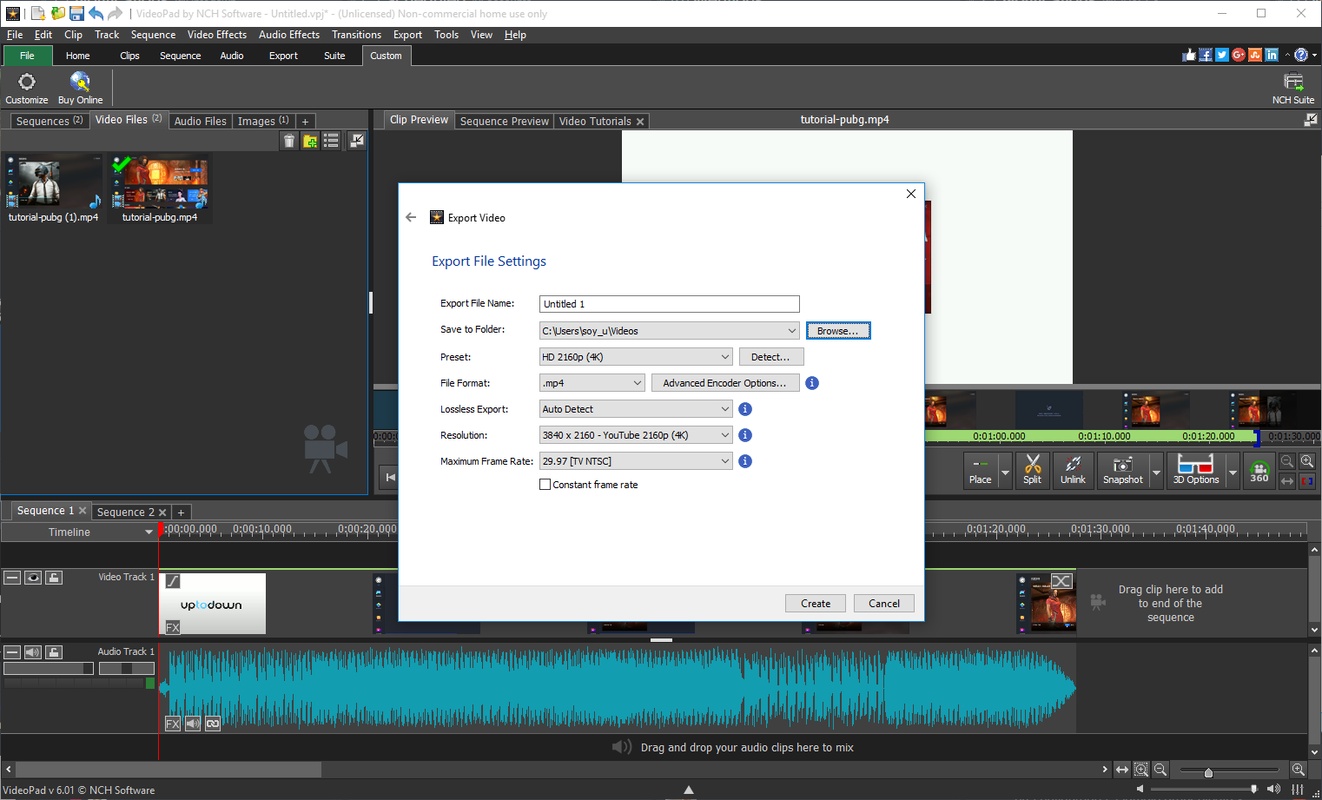 VideoPad Video Editor and Movie Maker Free 13.16 for Windows Screenshot 1