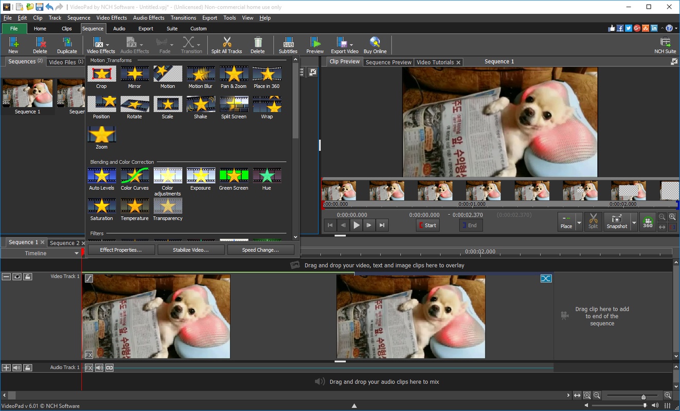 VideoPad Video Editor and Movie Maker Free 13.16 for Windows Screenshot 4