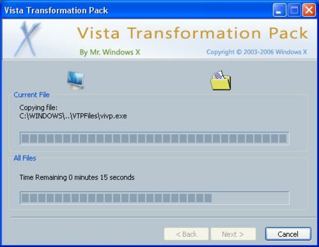 Vista Transformation Pack 9.0.1 feature